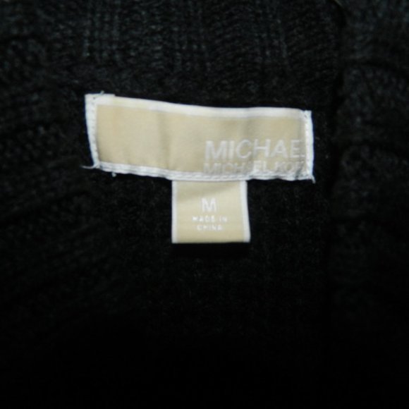 Michael Kors Chunky Waffle Knit Sweater Gold Clasp Size M - Picture 3 of 5
